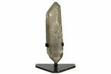 Dark, Smoky Quartz Crystal With Metal Stand #209549-1
